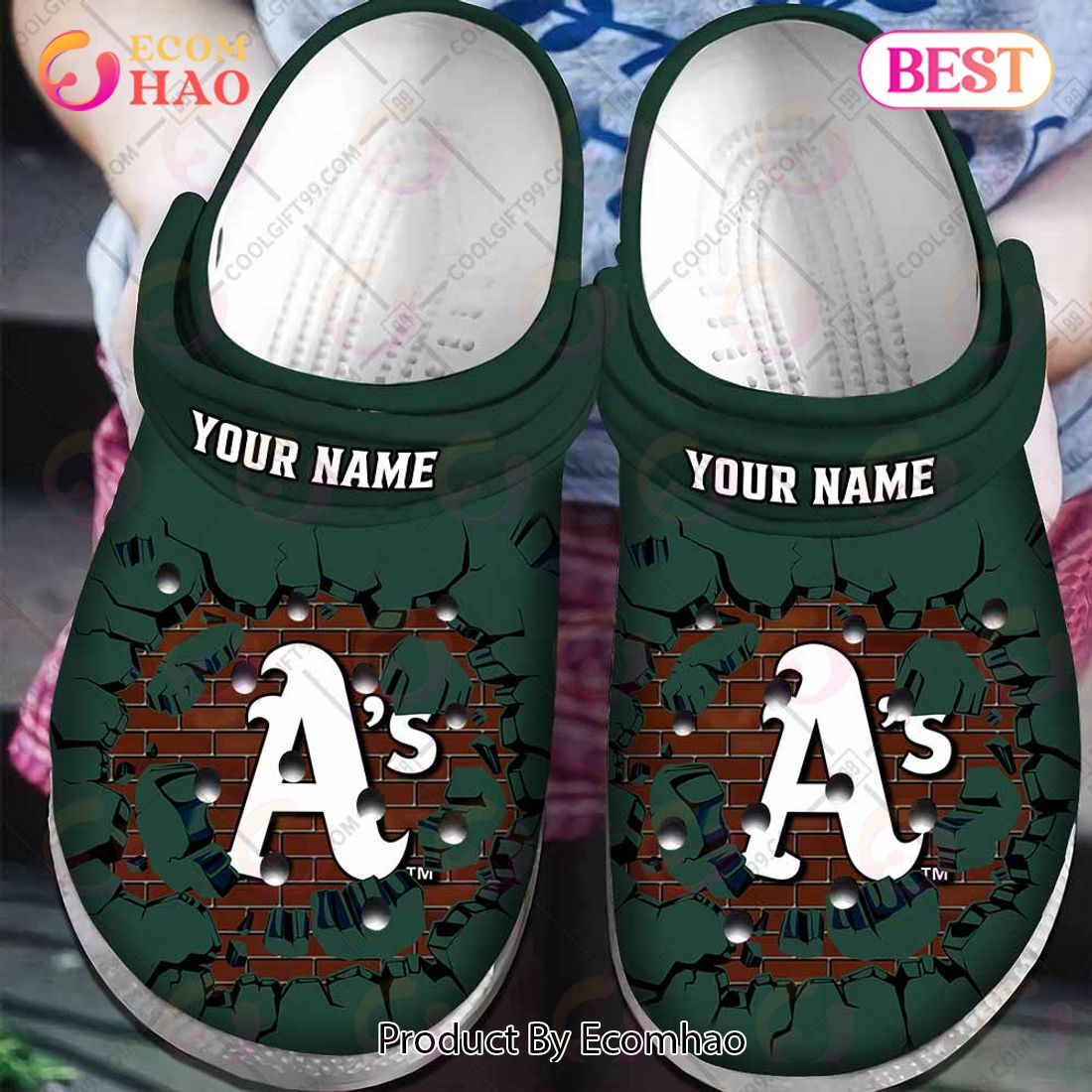 Personalized MLB Oakland Athletics Broken Wall Crocs