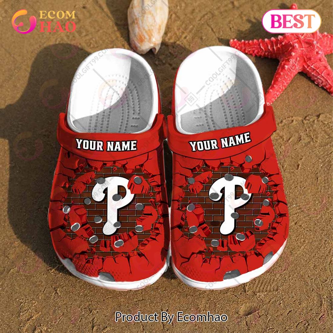 Personalized MLB Philadelphia Phillies Broken Wall Crocs