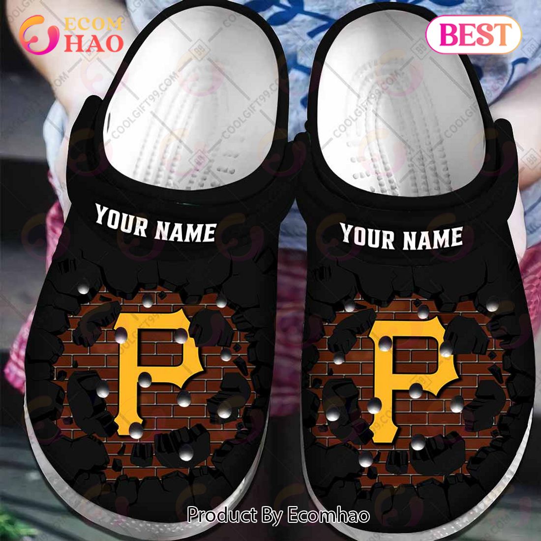 Personalized MLB Pittsburgh Pirates Broken Wall Crocs