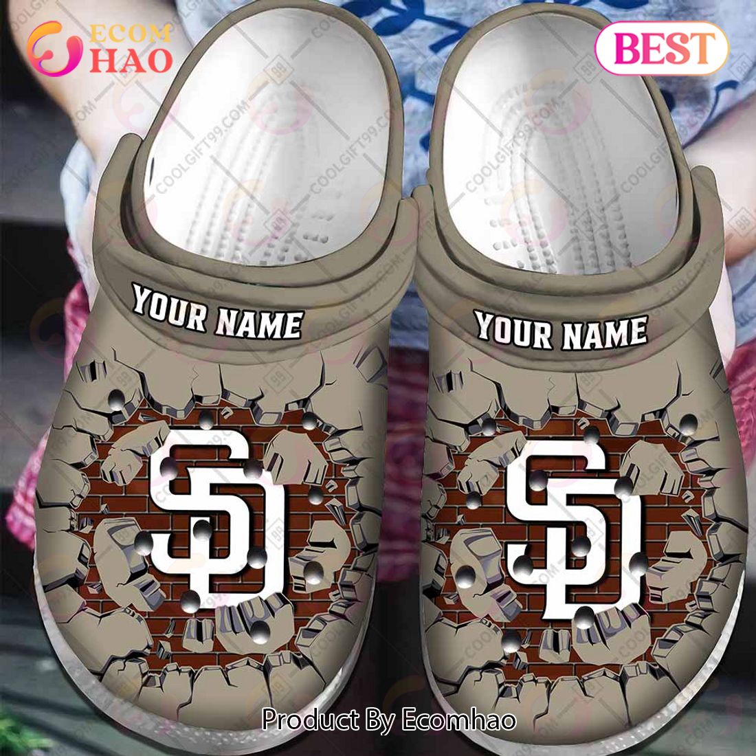 Personalized MLB San Diego Padres Broken Wall Crocs