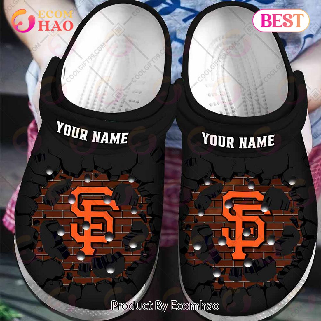 Personalized MLB San Francisco Giants Broken Wall Crocs