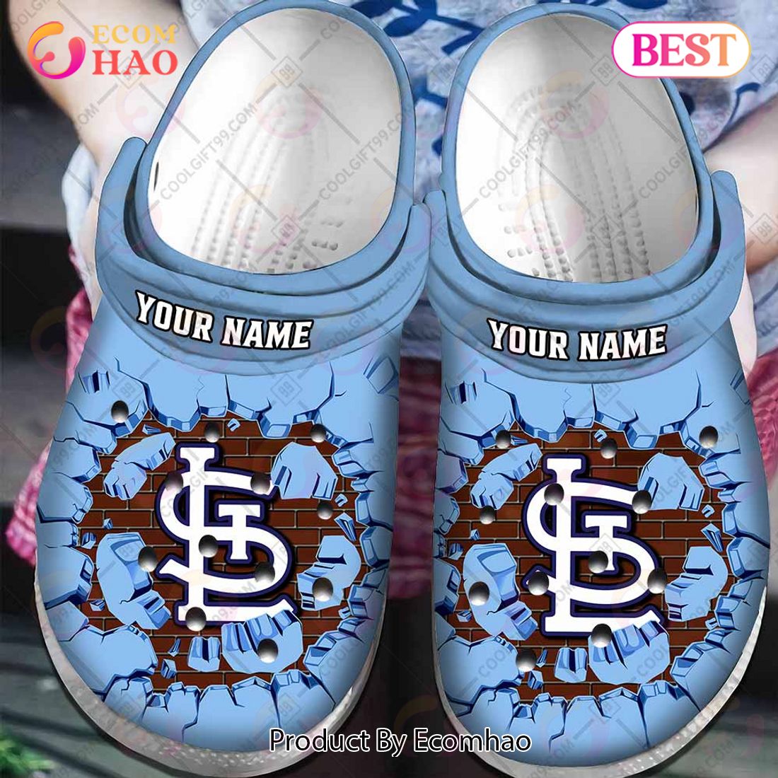 Personalized MLB St. Louis Cardinals Broken Wall Crocs