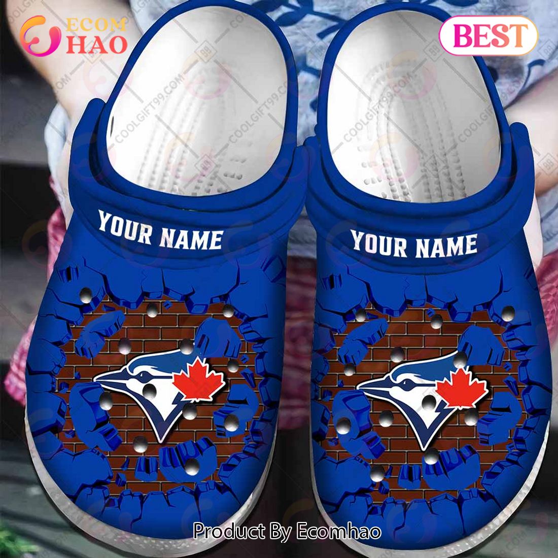 Personalized MLB Toronto Blue Jays Broken Wall Crocs