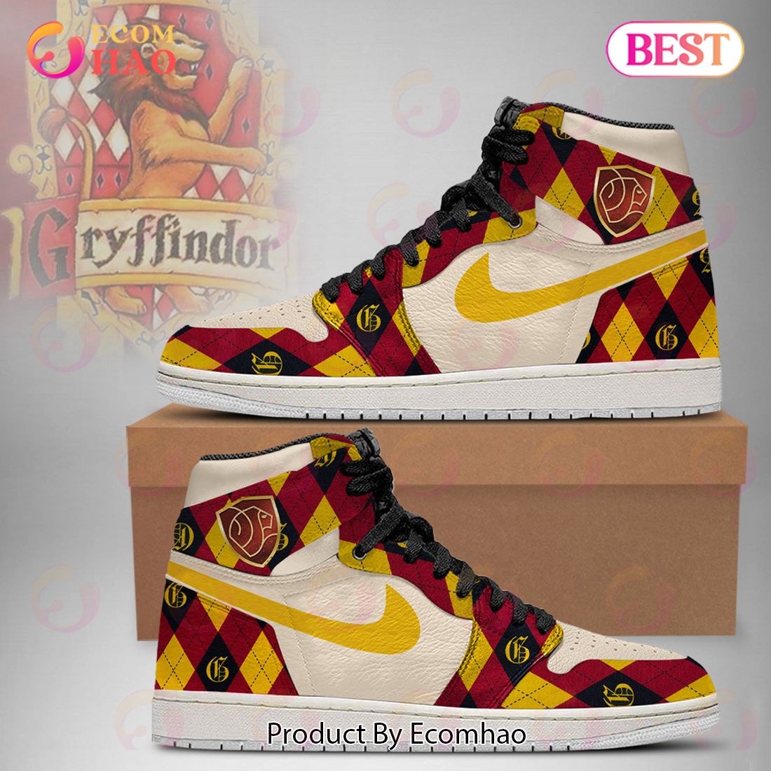 Harry Potter Gryffindor Air Jordan 1, High Top Sneakers