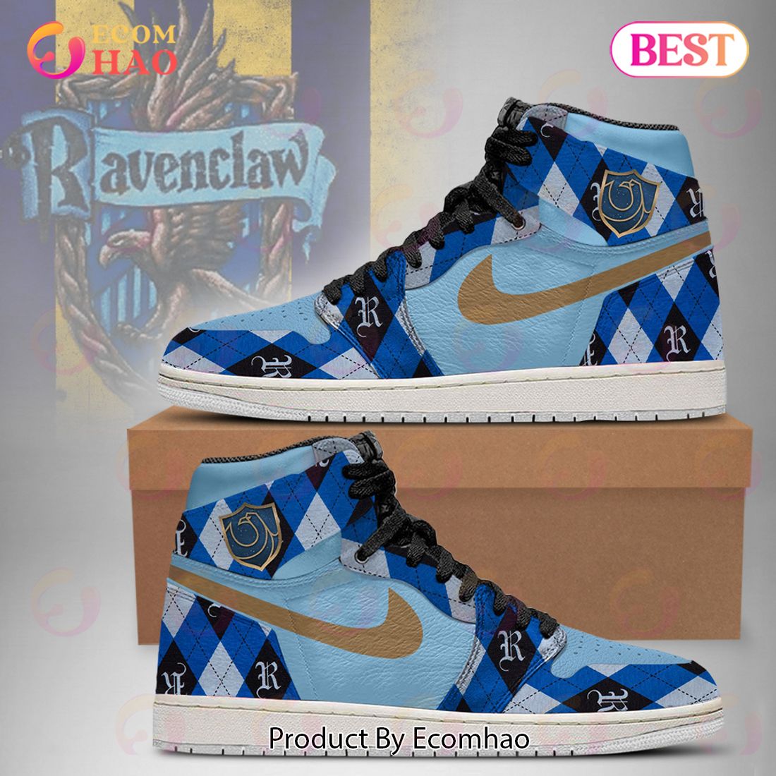 Harry Potter Ravenclaw Air Jordan 1, High Top Sneakers