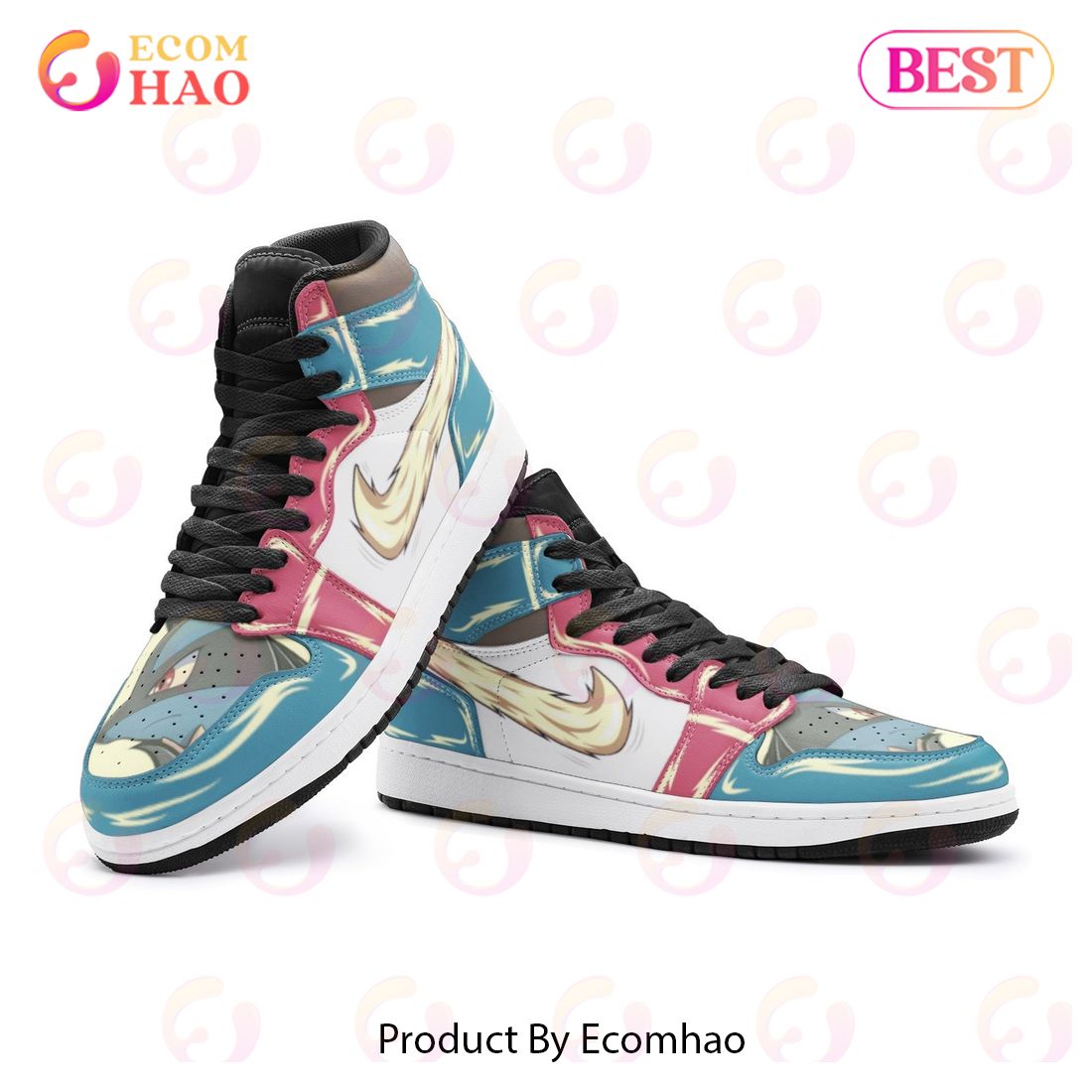 Mega Lucario Pokemon Air Jordan 1, High Top Sneakers