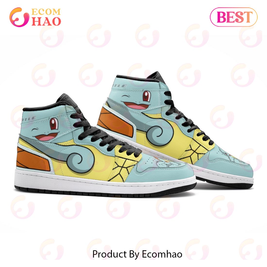 Squirtle Starter Pokemon Air Jordan 1, High Top Sneakers