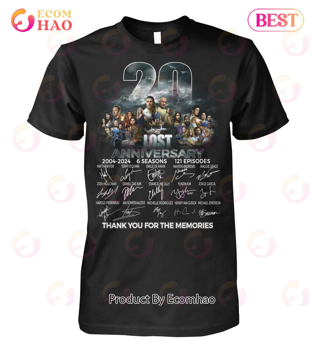 Lost TV Show 20th Anniversary 2004 – 2024 Thank You For The Memories T-Shirt