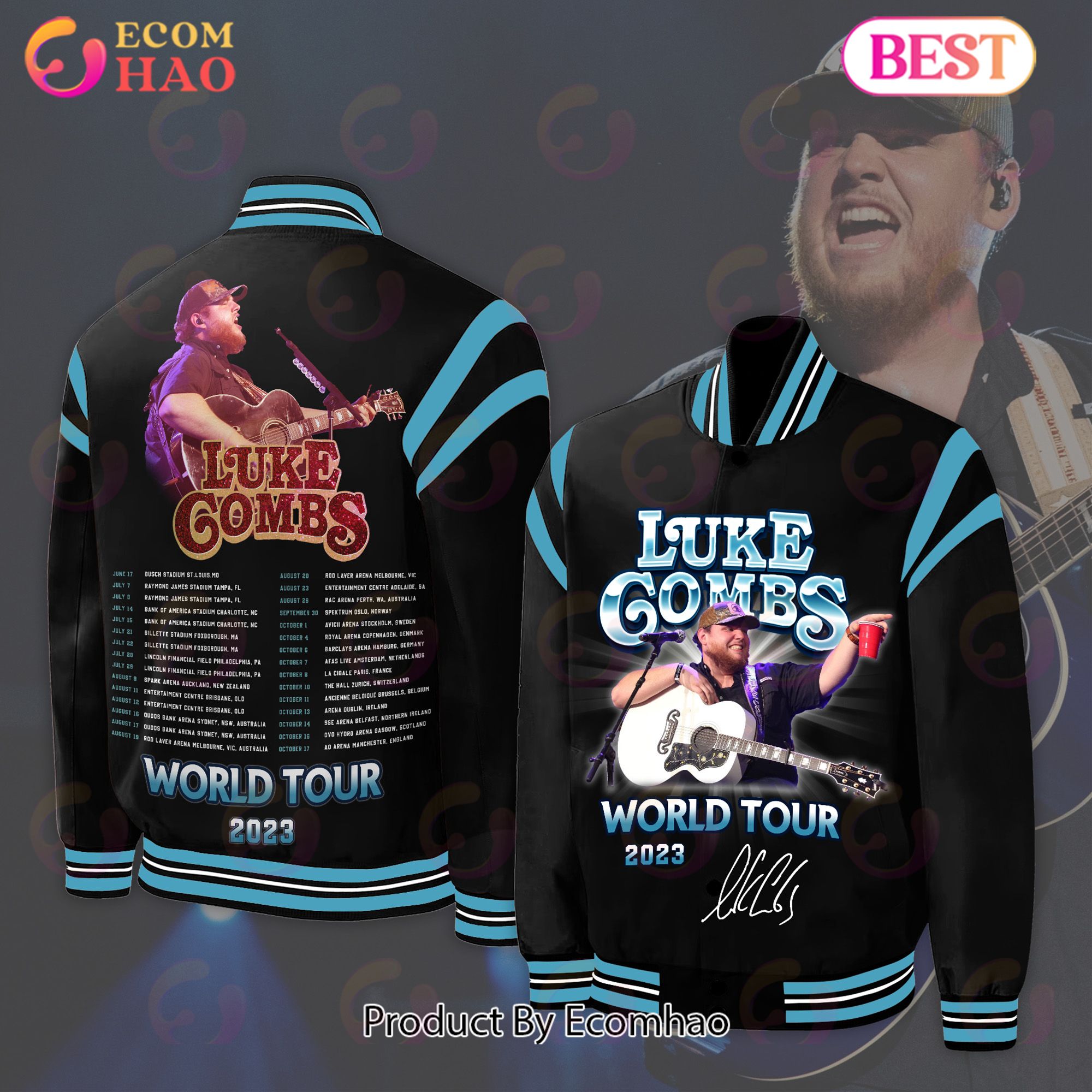 Luke Combs World Tour 2023 Bomber Jacket