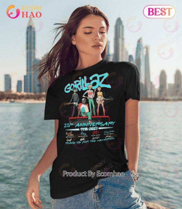Gorillaz 25th Anniversary 1998 – 2023 Thank You For The Memories Unisex T-Shirt