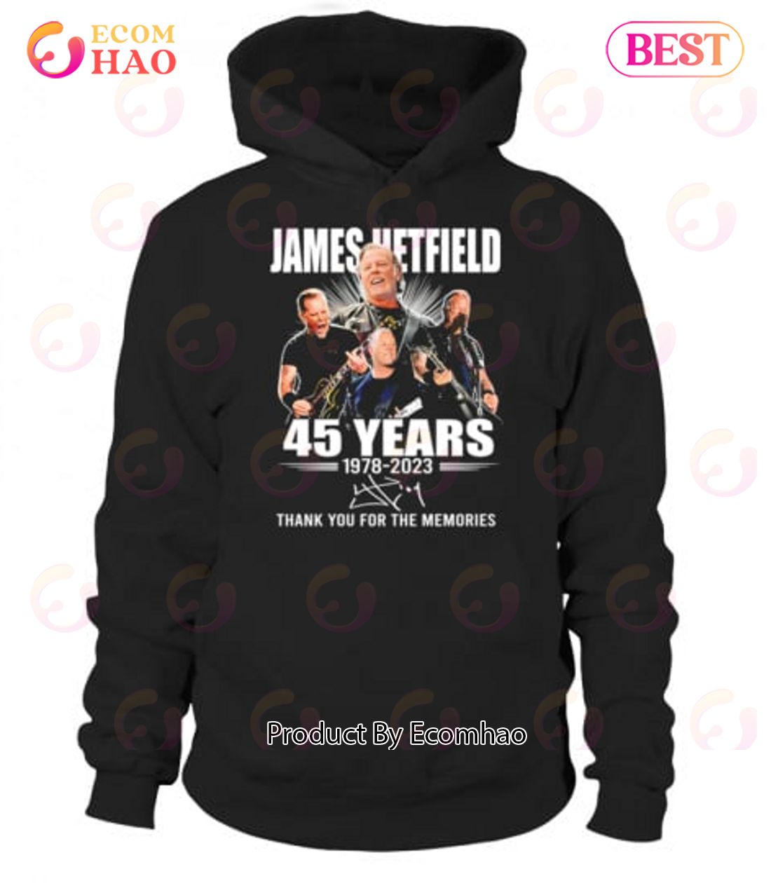 Jame Hetfield 45 Years 1978 – 2023 Thank You For The Memories T-Shirt