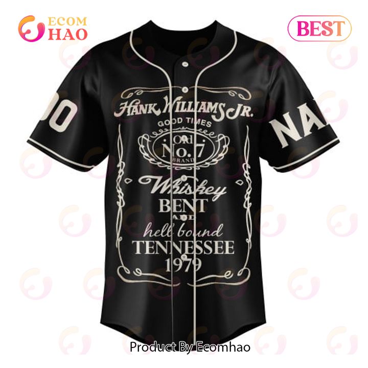 PREMIUM Hank Williams Jr Good Times Whiskey Bent Hell Bound Tennessee 1979 Custom Jersey Shirt