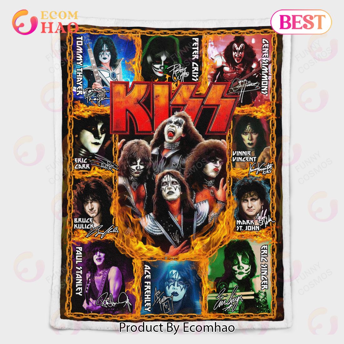 Kiss Band Signature Blanket