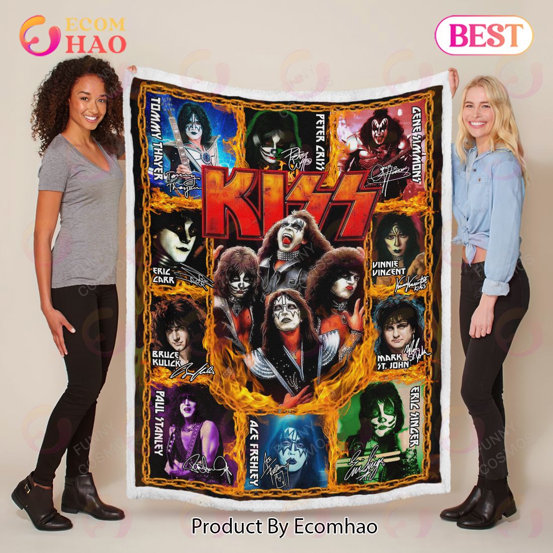 Kiss Band Signature Blanket