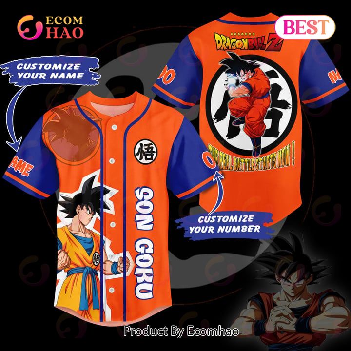 PREMIUM Son Goku Dragon Ball Z The Real Battle Starts Now Custom Jersey