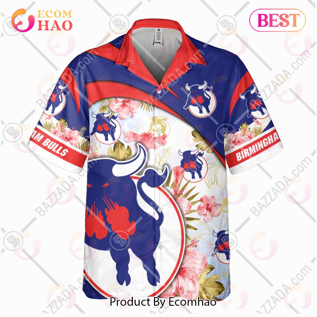 Personalize WHA Birmingham Bulls Hawaiian Shirt, Summer style