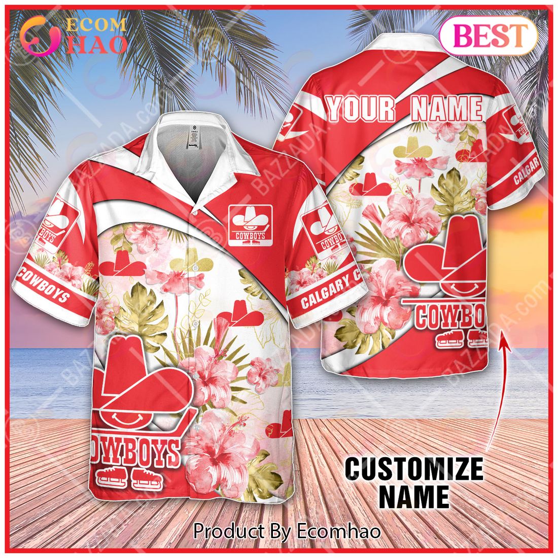 Personalize WHA Calgary Cowboys Hawaiian Shirt, Summer style