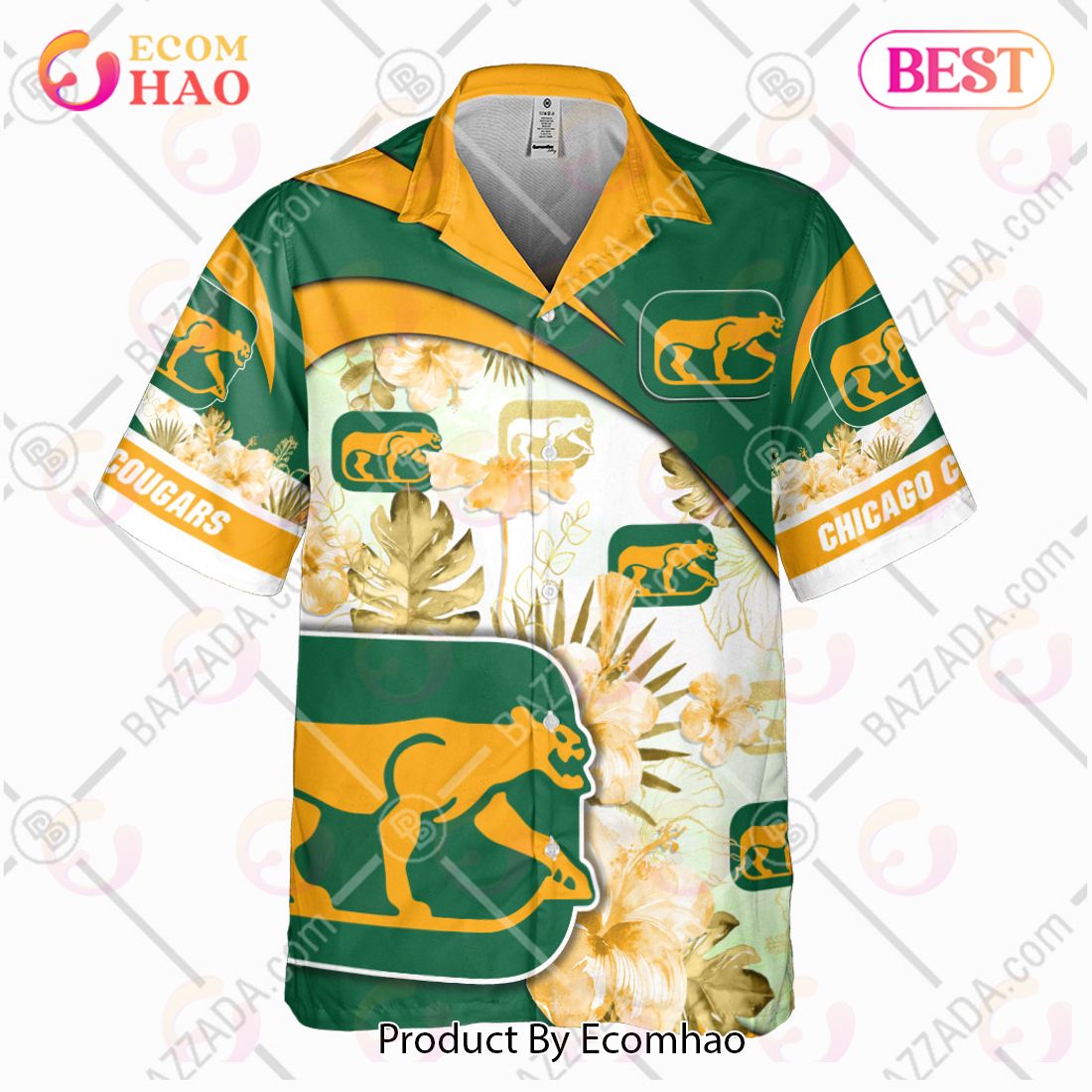 Personalize WHA Chicago Cougars Hawaiian Shirt, Summer style