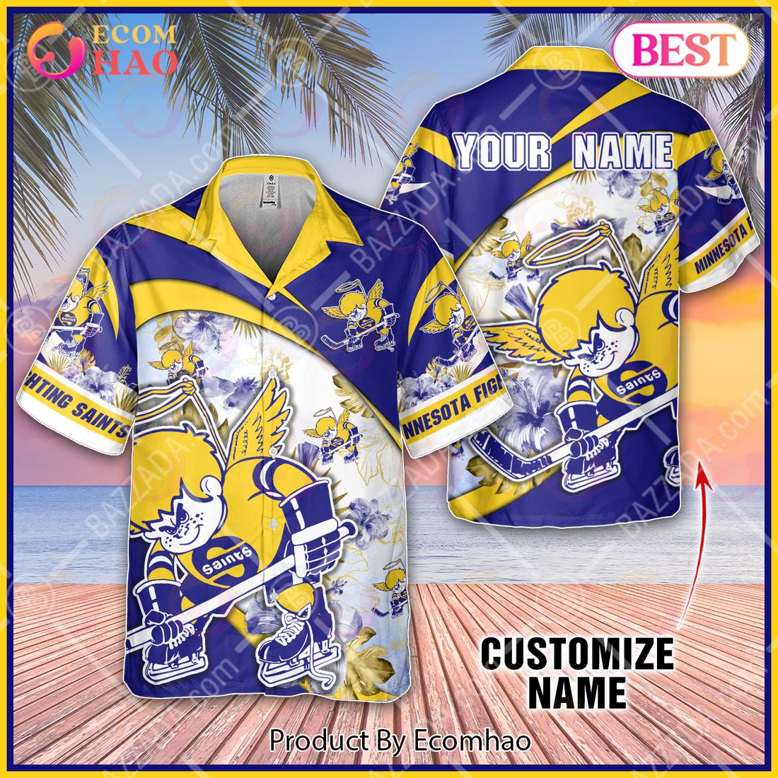 Personalize WHA Minnesota Fighting Saints Hawaiian Shirt, Summer style