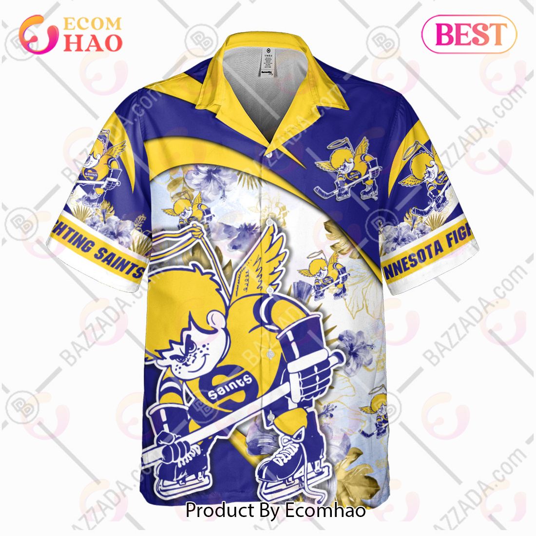 Personalize WHA Minnesota Fighting Saints Hawaiian Shirt, Summer style