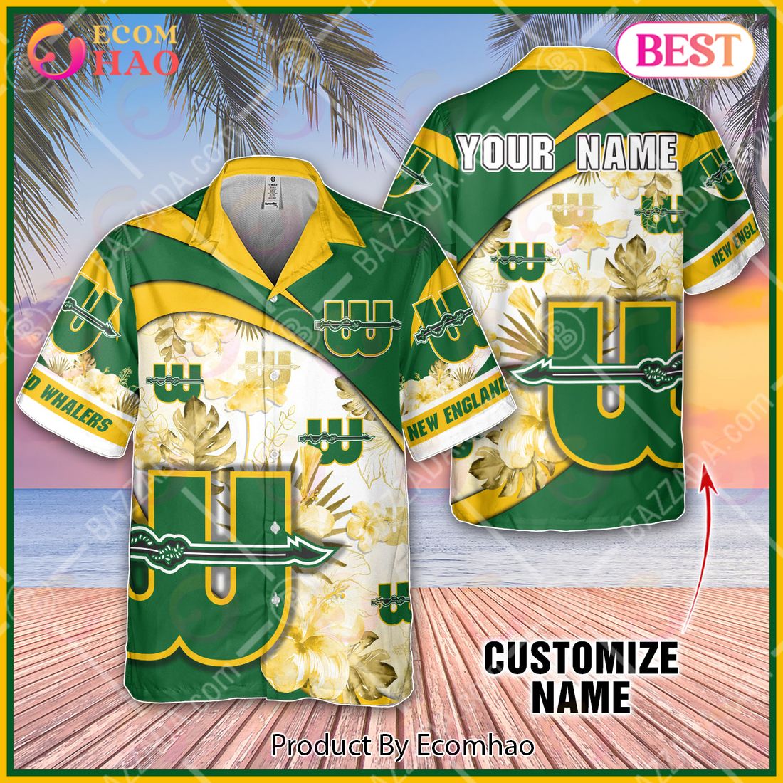 Personalize WHA New England Whalers Hawaiian Shirt, Summer style