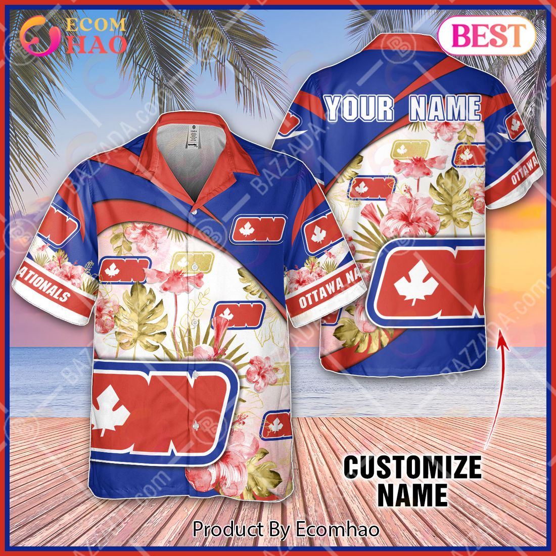 Personalize WHA Ottawa Nationals Hawaiian Shirt, Summer style