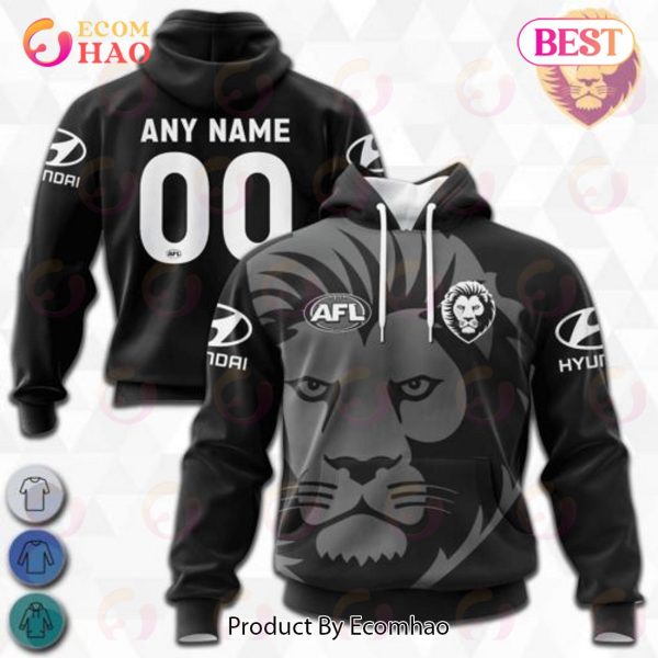 AFL Brisbane Lions Special Monochrome Design 3D Hoodie