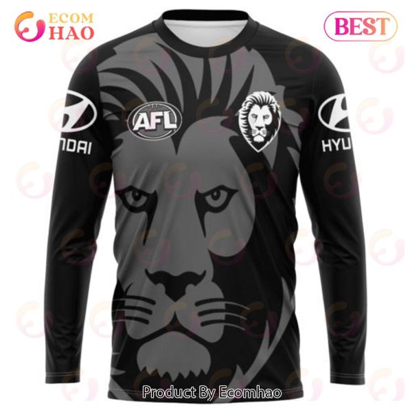 AFL Brisbane Lions Special Monochrome Design 3D Hoodie