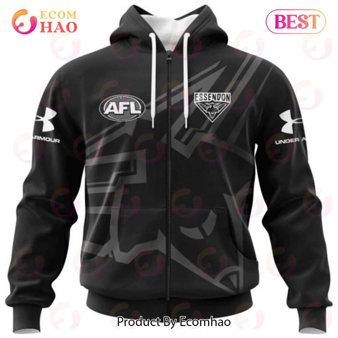 AFL Essendon Football Club Special Monochrome Design 3D Hoodie