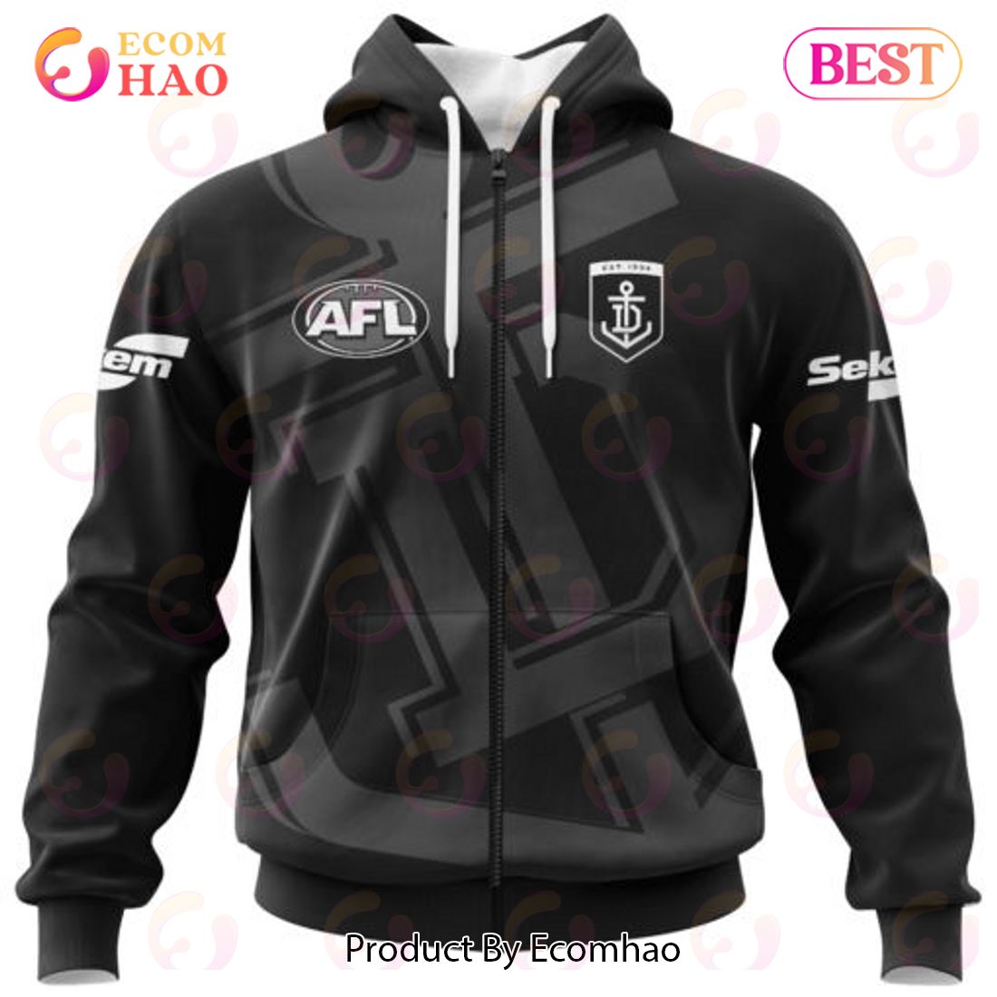 AFL Fremantle Dockers Special Monochrome Design 3D Hoodie