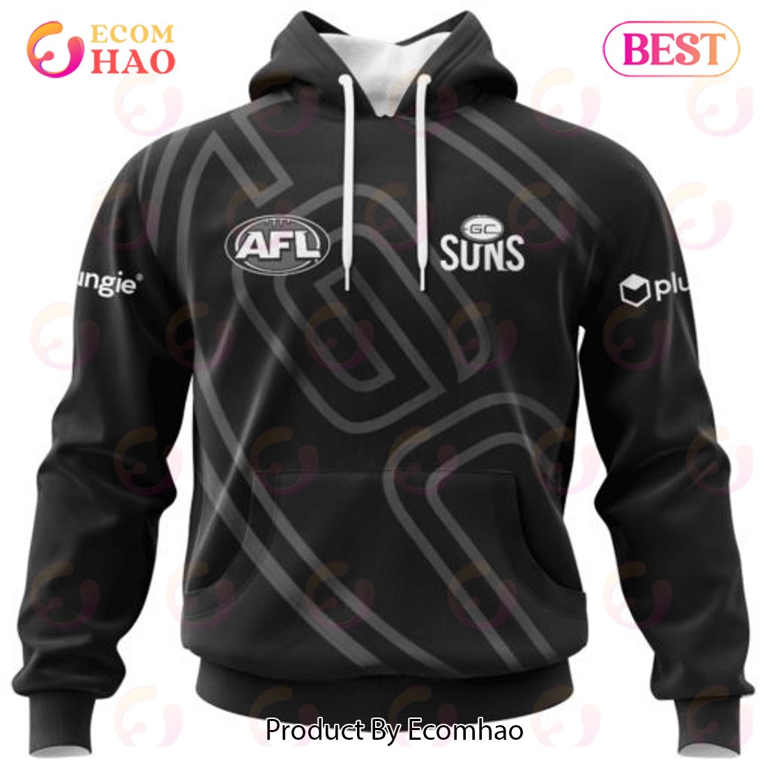 AFL Gold Coast Suns Special Monochrome Design 3D Hoodie