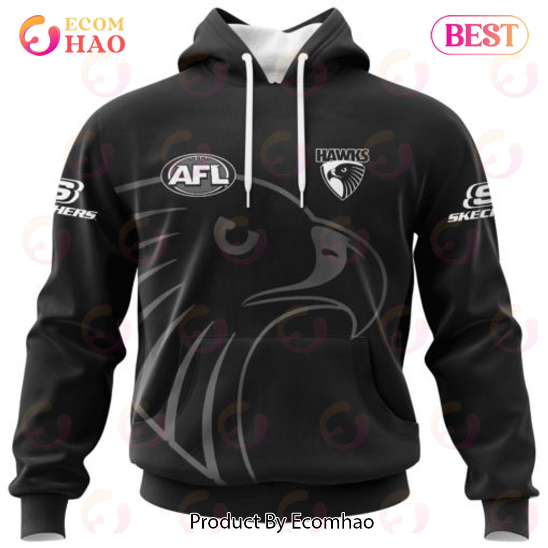 AFL Hawthorn Football Club Special Monochrome Design 3D Hoodie