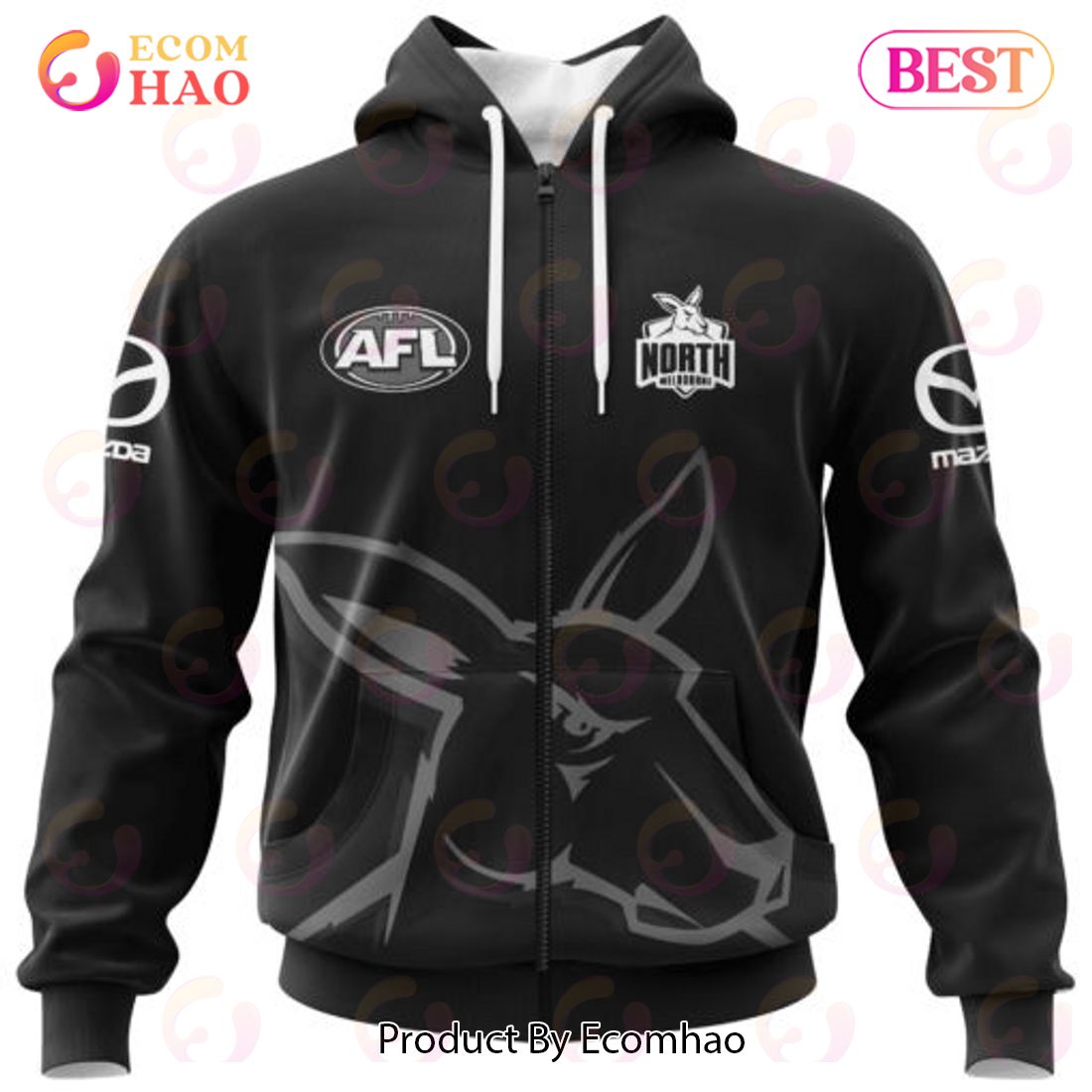 AFL North Melbourne Football Club Special Monochrome Design 3D Hoodie