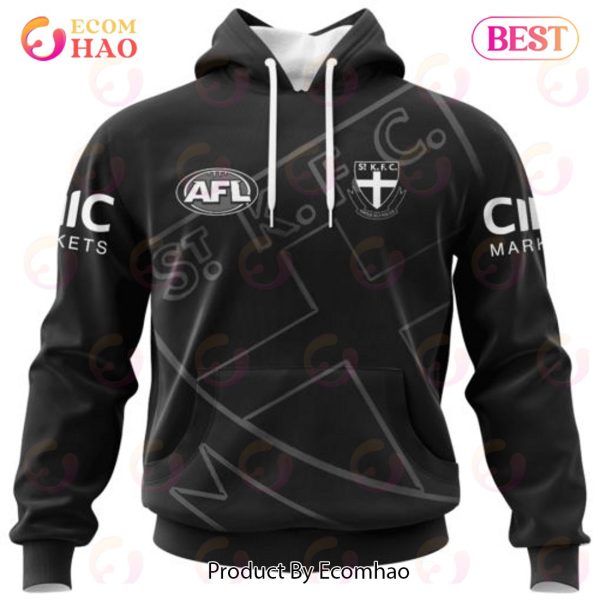 AFL St Kilda Football Club Special Monochrome Design 3D Hoodie