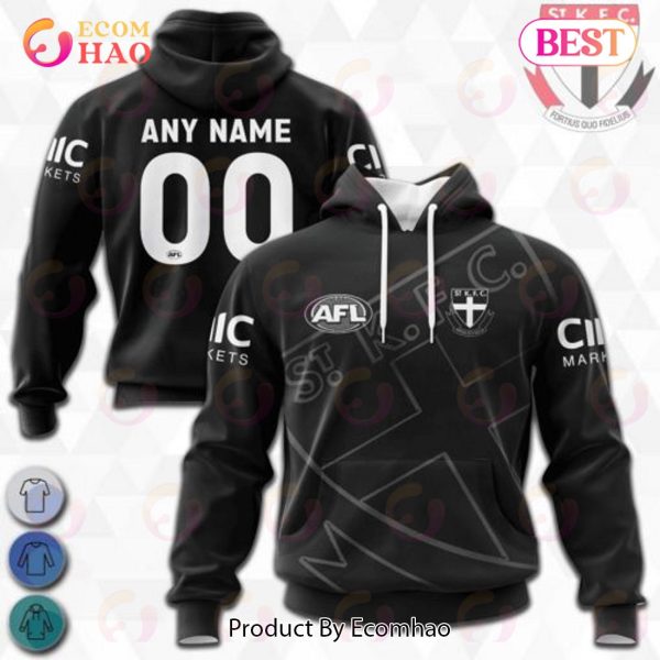 AFL St Kilda Football Club Special Monochrome Design 3D Hoodie