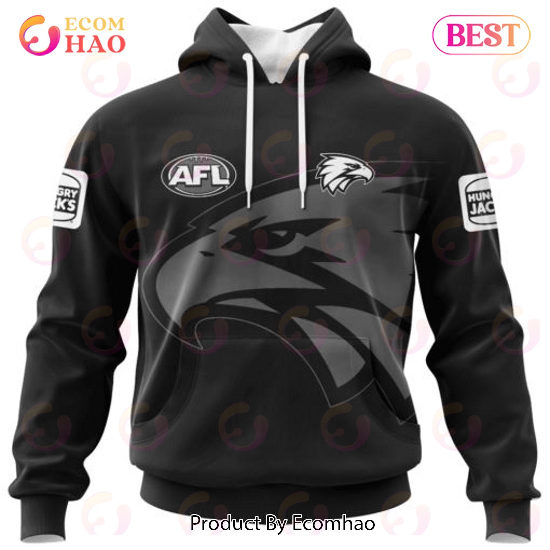 AFL West Coast Eagles Special Monochrome Design 3D Hoodie