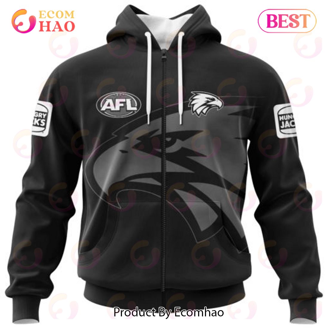 AFL West Coast Eagles Special Monochrome Design 3D Hoodie