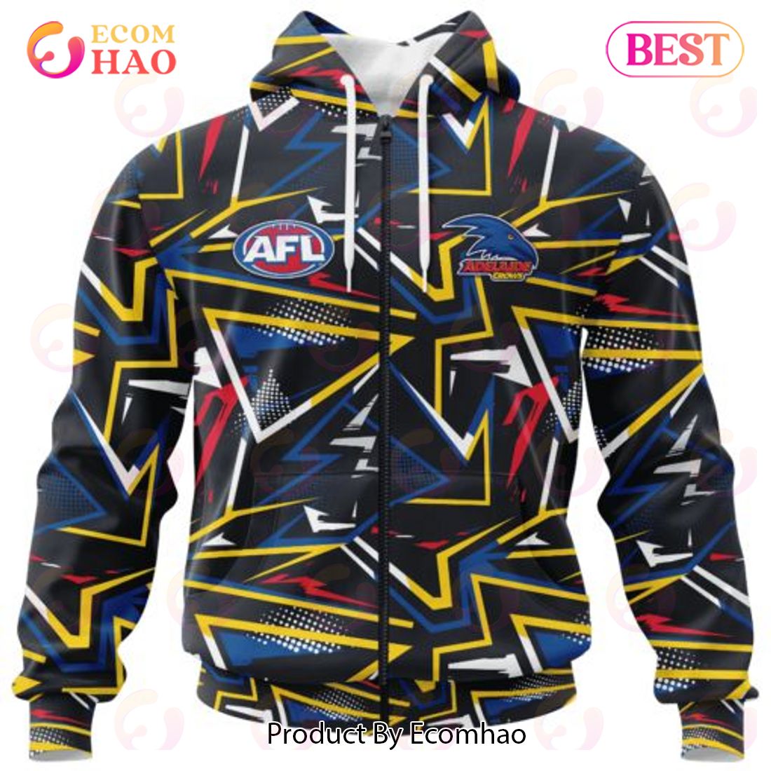 AFL Adelaide Crows Special Abstract Design Hoodie