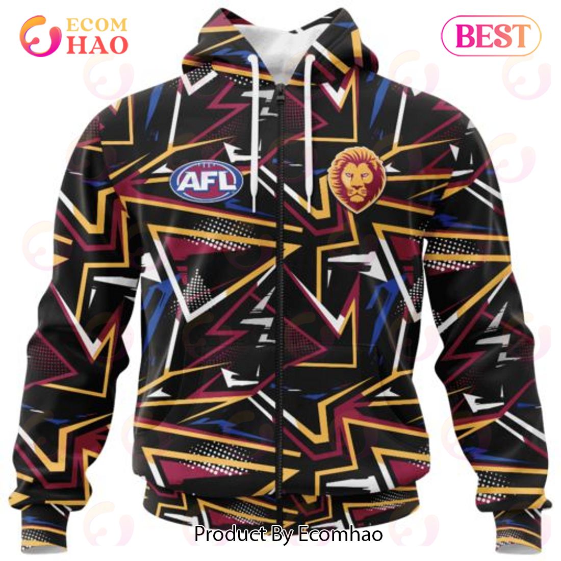 AFL Brisbane Lions Special Abstract Design Hoodie