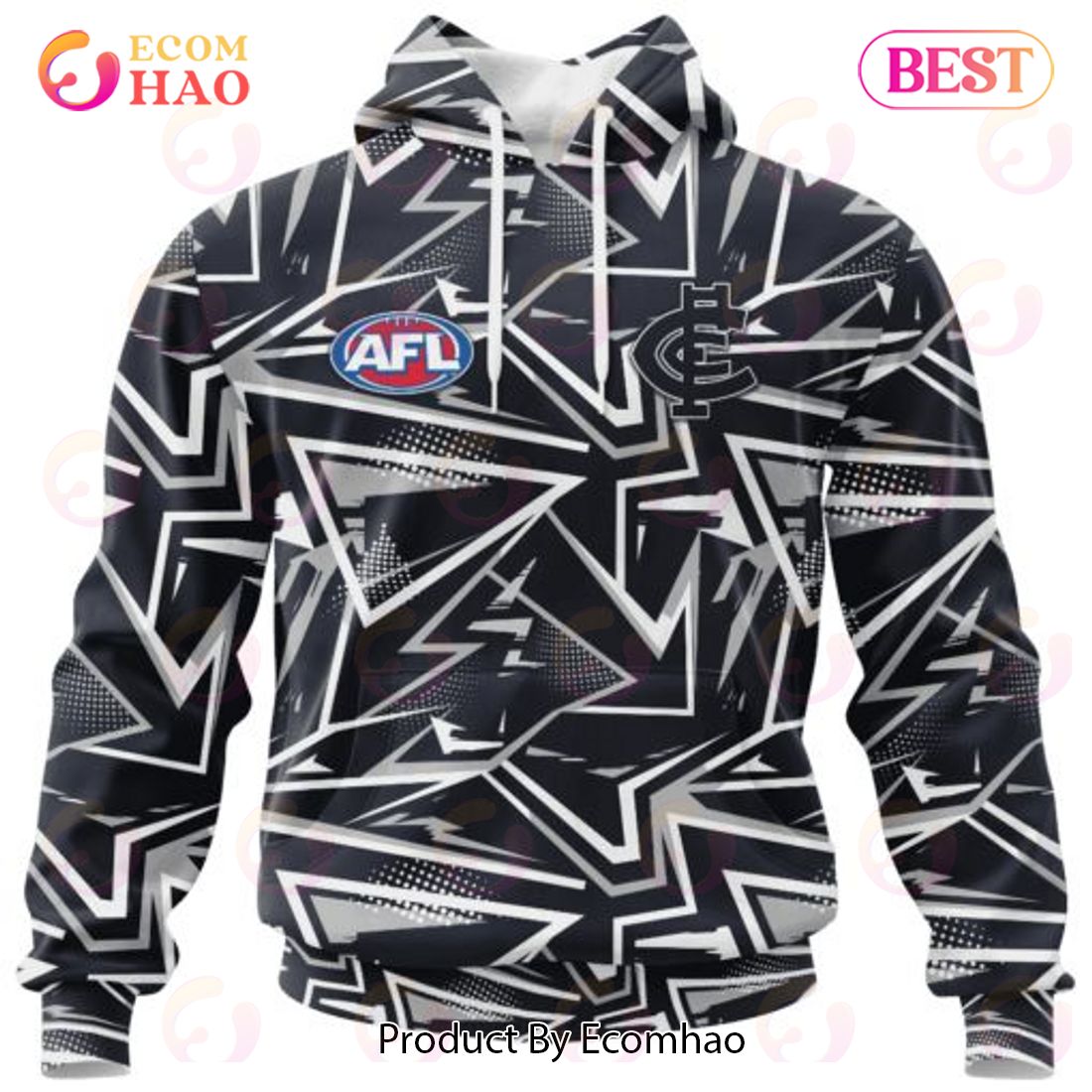 AFL Carlton Football Club Special Abstract Design Hoodie