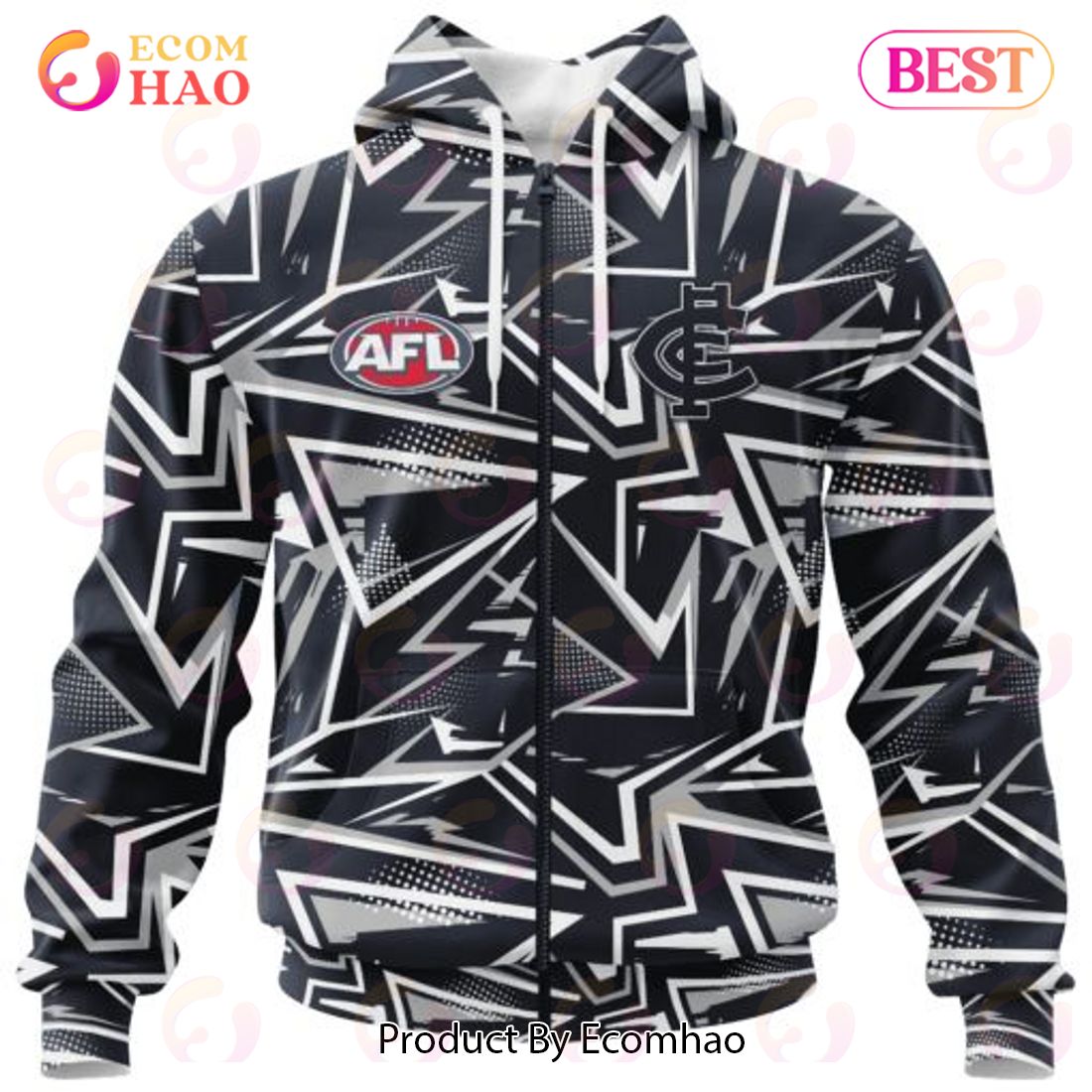 AFL Carlton Football Club Special Abstract Design Hoodie