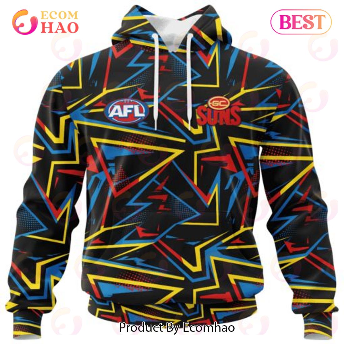 AFL Gold Coast Suns Special Abstract Design Hoodie