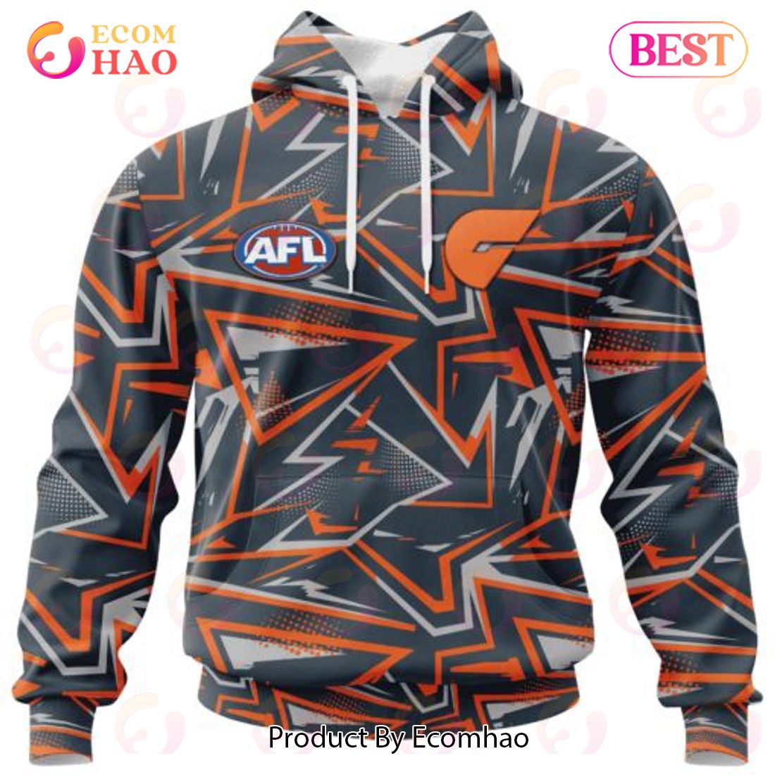 AFL Greater Western Sydney Giants Special Abstract Design Hoodie