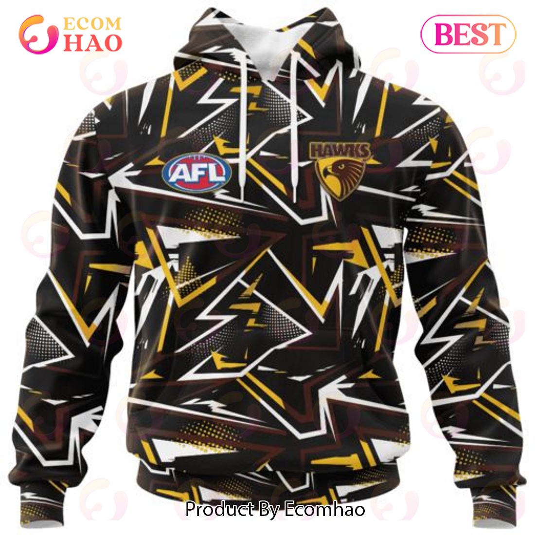 AFL Hawthorn Football Club Special Abstract Design Hoodie