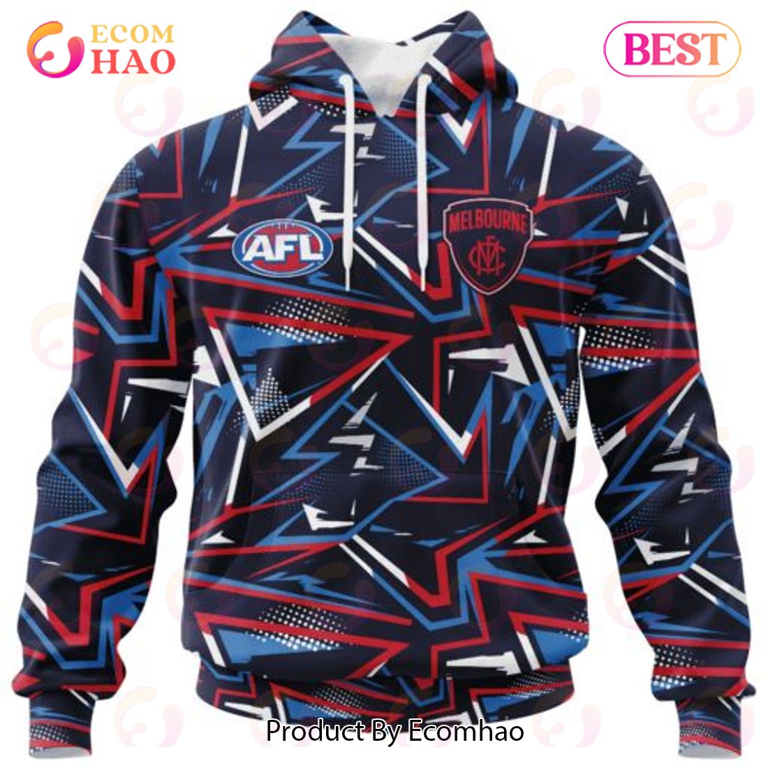 AFL Melbourne Football Club Special Abstract Design Hoodie