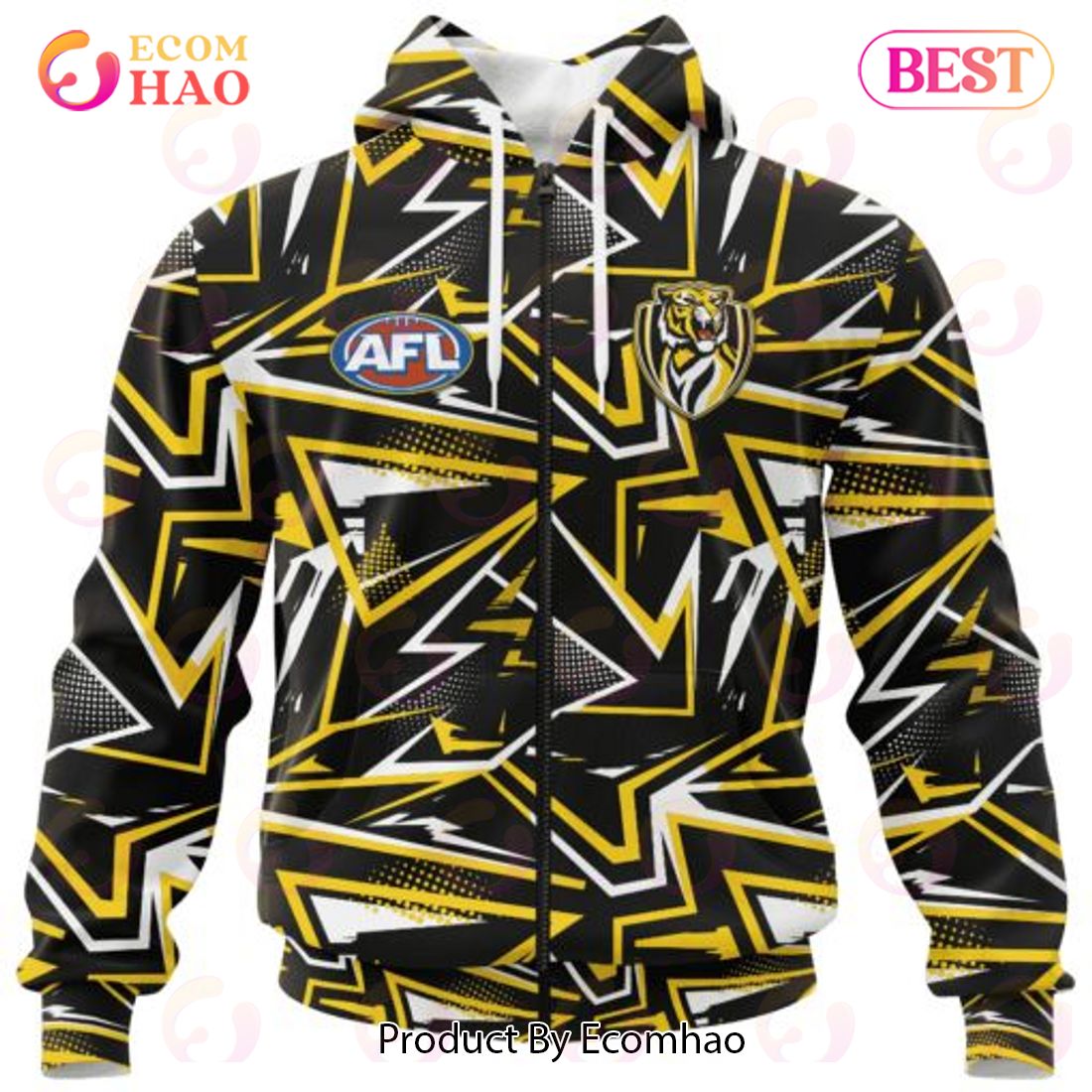 AFL Richmond Tigers Special Abstract Design Hoodie