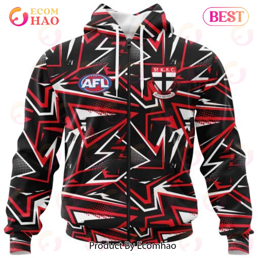 AFL St Kilda Football Club Special Abstract Design Hoodie