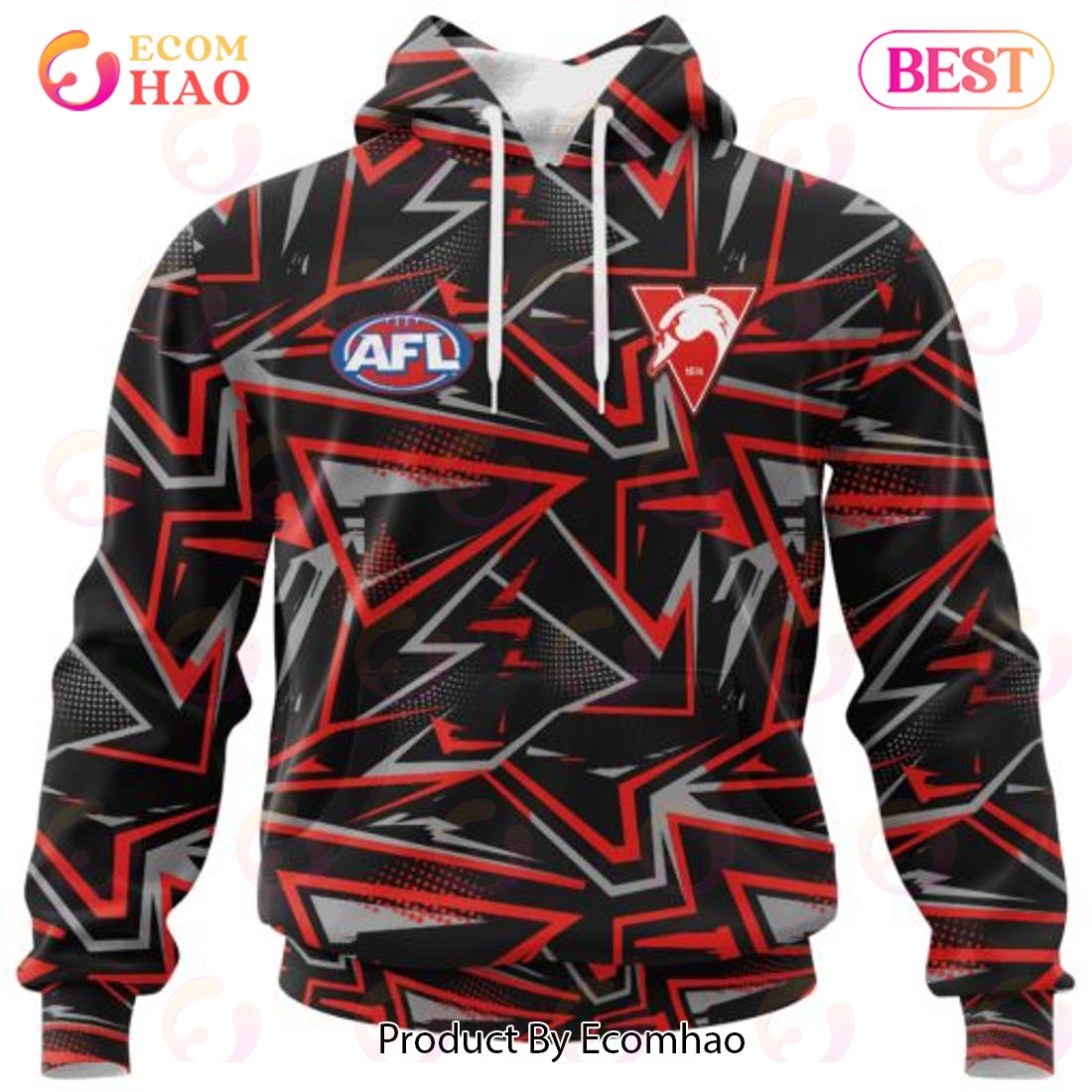 AFL Sydney Swans Special Abstract Design Hoodie