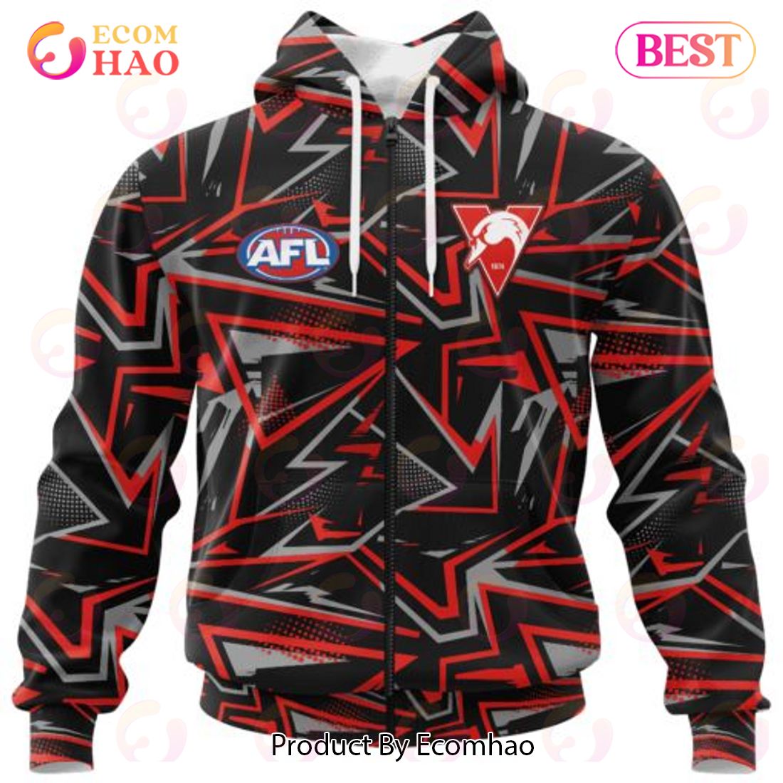 AFL Sydney Swans Special Abstract Design Hoodie