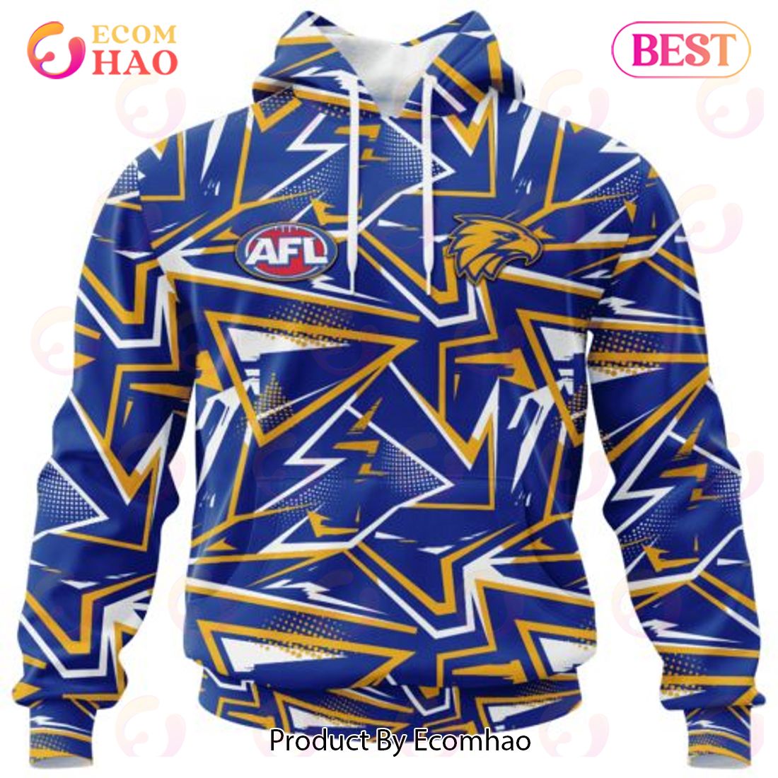 AFL West Coast Eagles Special Abstract Design Hoodie